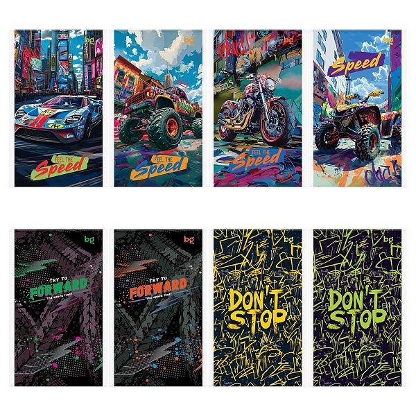 Блокнот А6 32л., на скрепке BG "Гонки. Скорость"