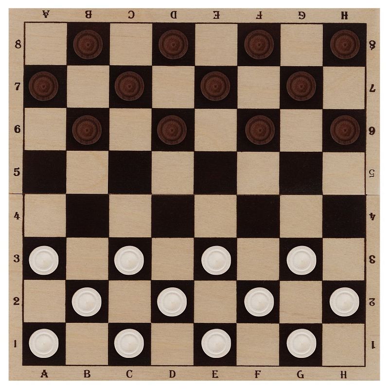 Шашки ТРИ СОВЫ деревянные с деревянной доской 29*29см