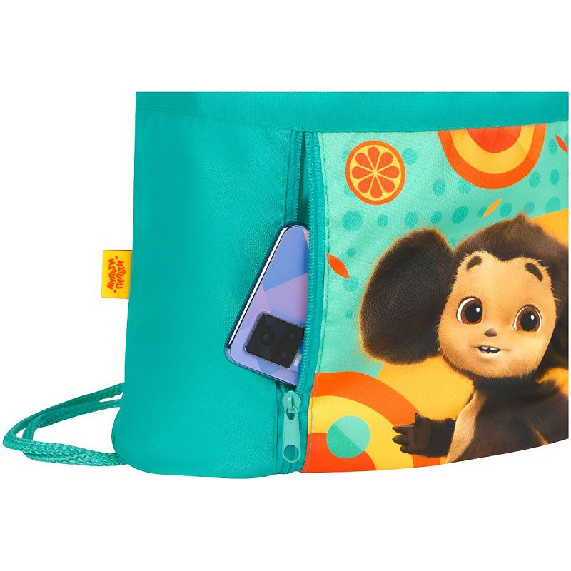 Мешок для обуви 1 отделение Мульти-Пульти "Чебурашка", 340*420мм, карман на молнии 