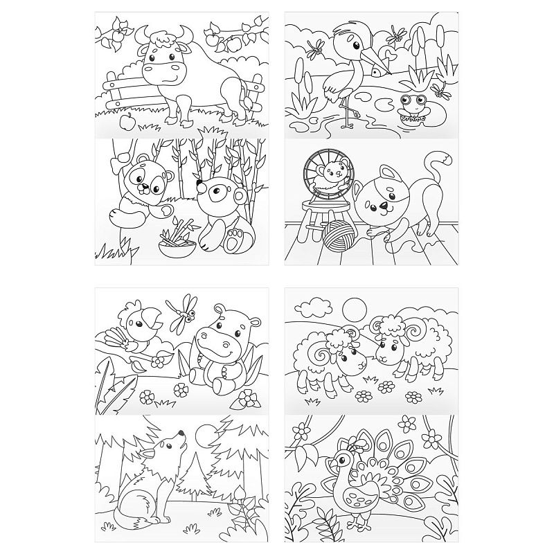 Суперраскраска на склейке А4, 40 стр., ТРИ СОВЫ "Животный мир"