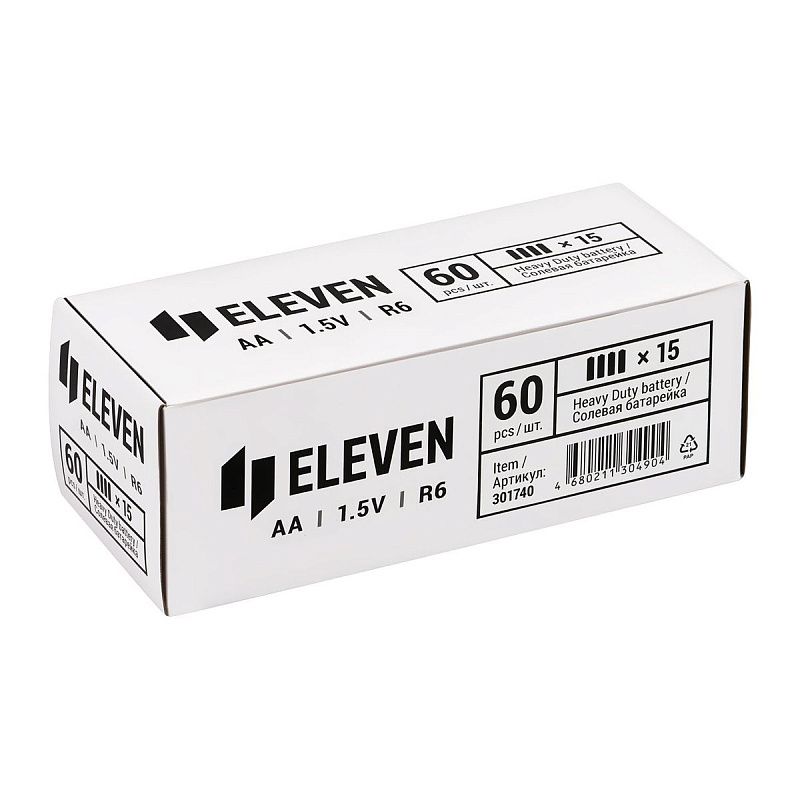 Батарейка Eleven AA (R6) солевая, SB4