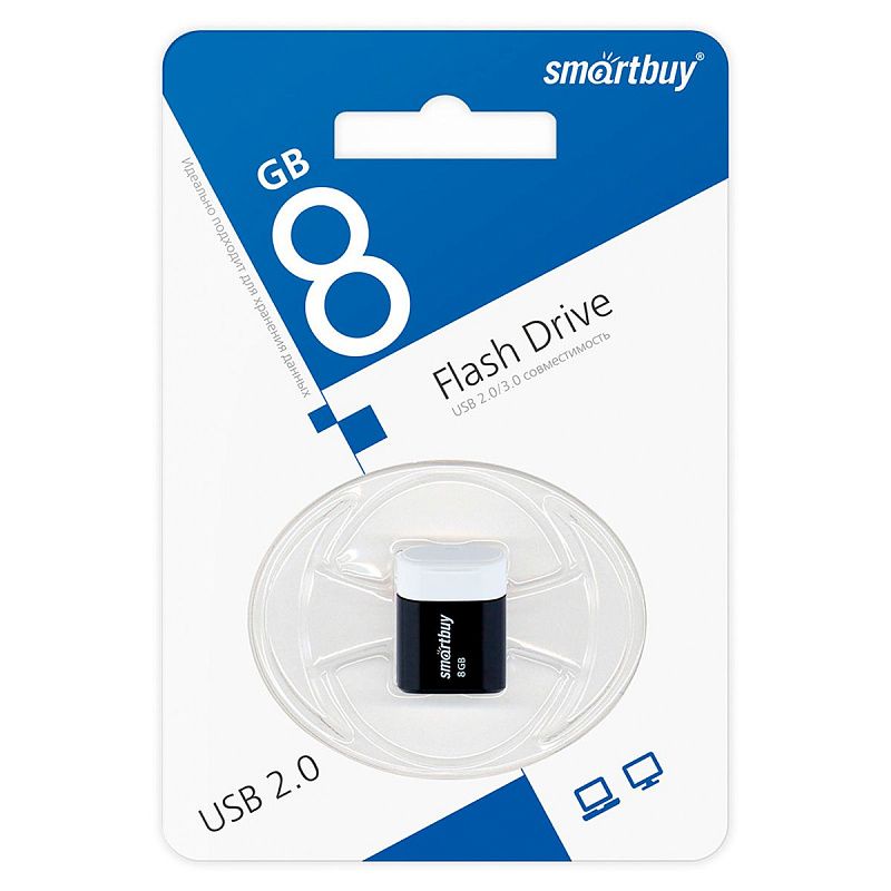 Память Smart Buy "Lara"  8GB, USB 2.0 Flash Drive, черный