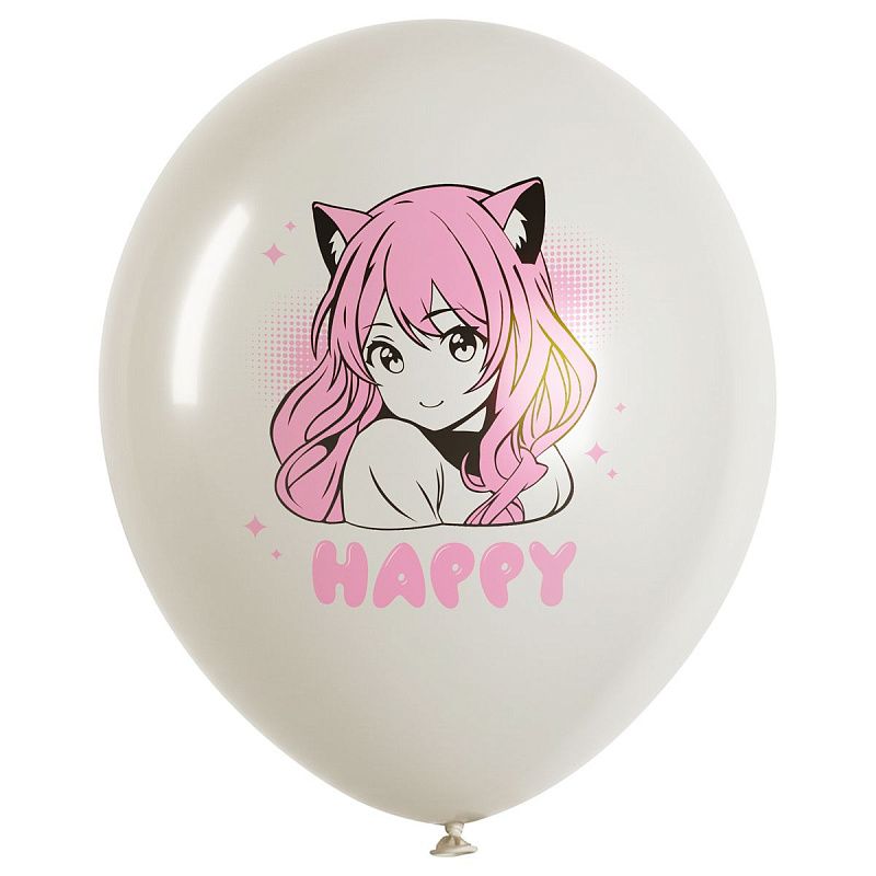 Воздушные шары, 25шт., М12/30см, MESHU "Anime party", пастель, ассорти