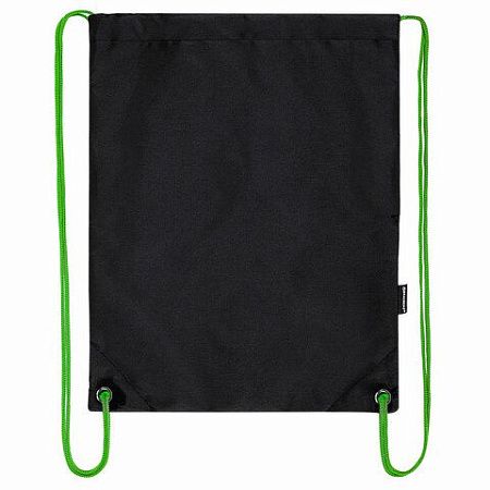 Мешок для обуви BRAUBERG плотный, карман на молнии, подкладка, 43х33 см, "Neon Green", 271625 