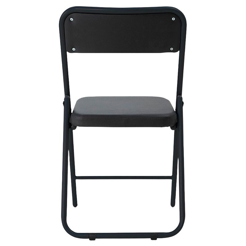 Стул Фабрикант "Гольф" складной PV, 1, BL, каркас металл черный, экокожа черный, BOX4