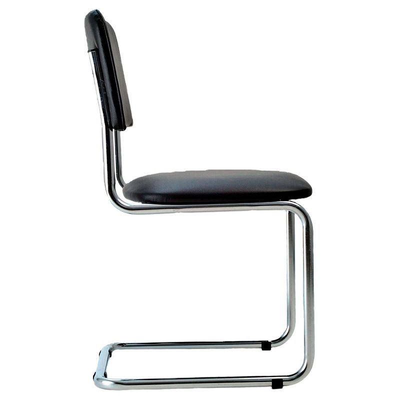 Стул Фабрикант "Cильвия", DO350, CH, каркас металл хром, кожзам черный BOX4