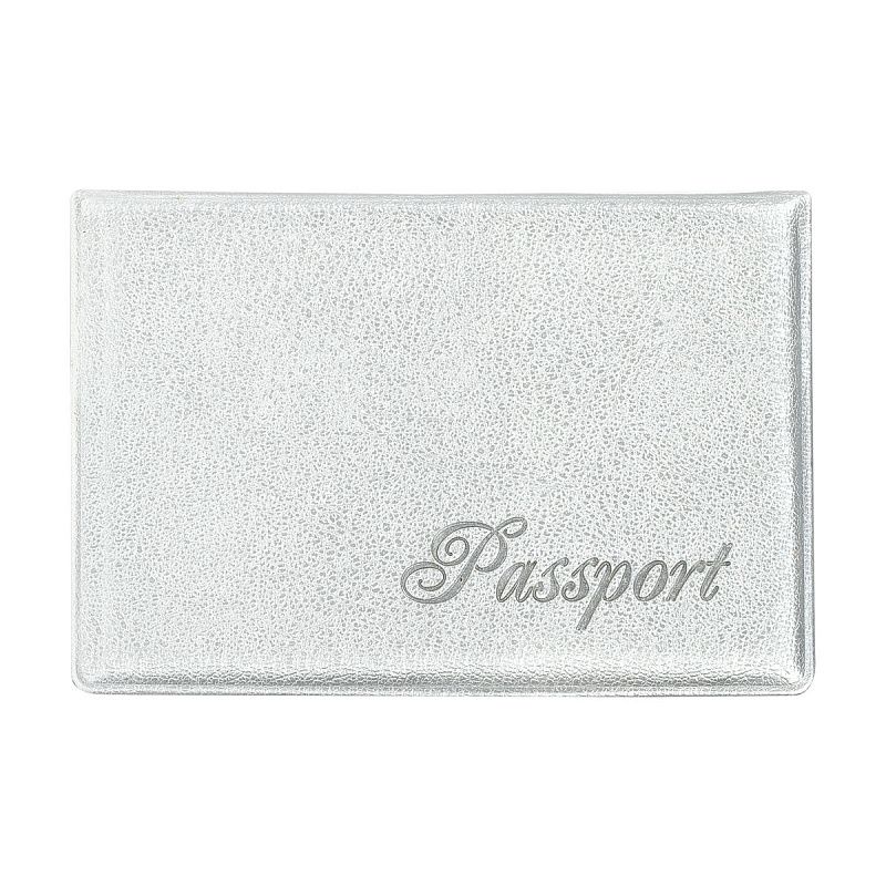 Обложка для паспорта OfficeSpace "Fusion" мягкий полиуретан, серебро, тиснение 