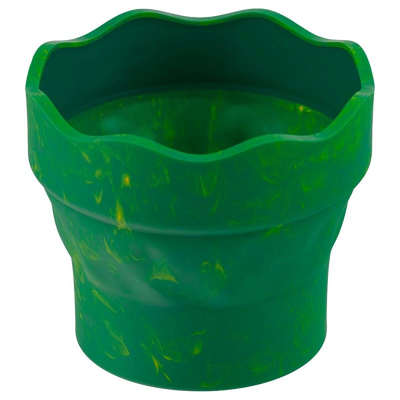 Стакан для воды Faber-Castell "Clic&Go", складной, зеленый мрамор