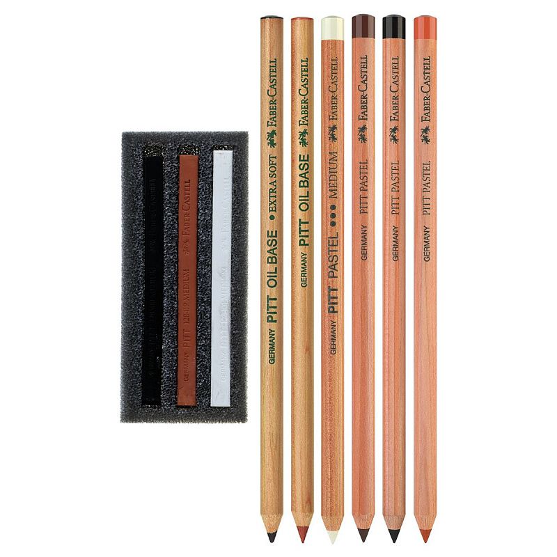 УЦЕНКА - Набор художественных изделий Faber-Castell "Pitt Monochrome", 9 предметов, блистер (осн 285946)