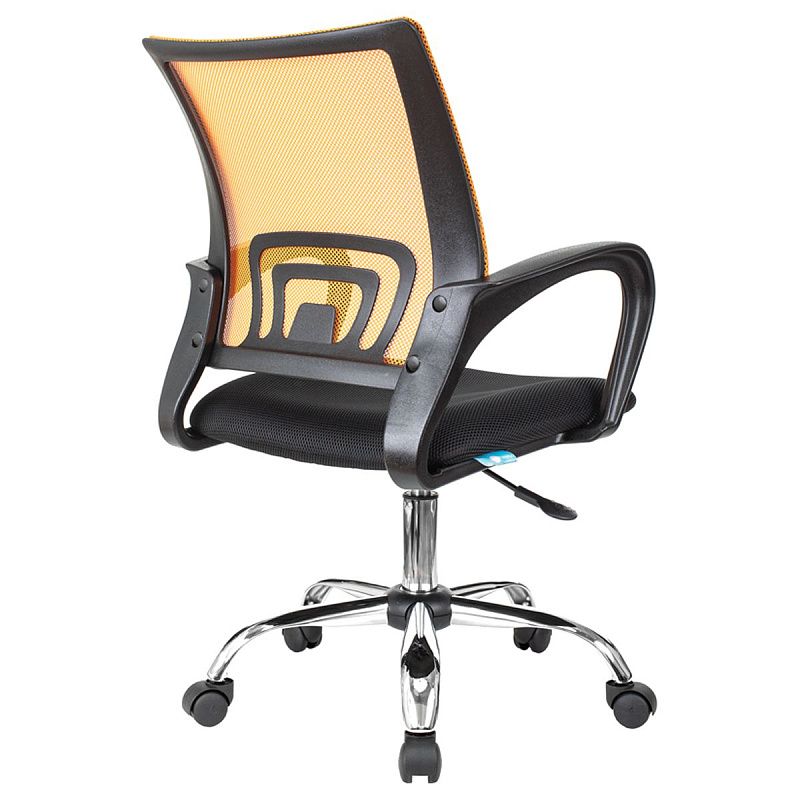 Кресло оператора Helmi HL-M95 R (695) "Airy", СН, спинка сетка оранжевая/сиденье ткань TW черная, пиастра