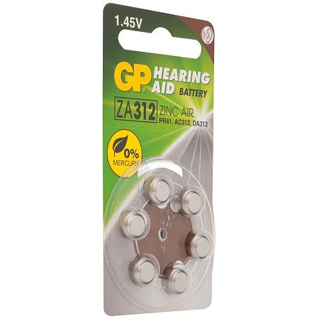 Батарейка GP ZA31F (ZA312, PR41, AC312, AC312E, DA312, V312A) воздушно-цинковая, BC6