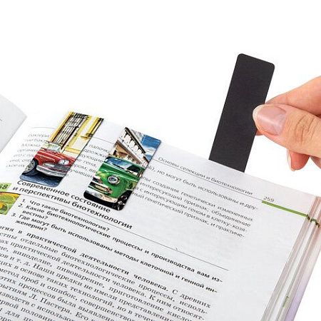 Закладки для книг МАГНИТНЫЕ, "RETRO CARS", набор 6 шт., 60x20 мм, BRAUBERG, 113158 