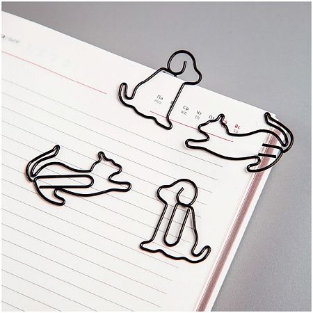 Скрепки фигурные 19мм, Meshu "Cat&Dog ", 4шт., пакет с европодвесом