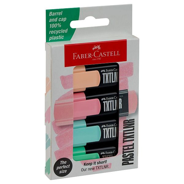 Набор текстовыделителей Faber-Castell "Pastel mini" 04 цв., пастельные ассорти, 1-5мм, картон, европодвес