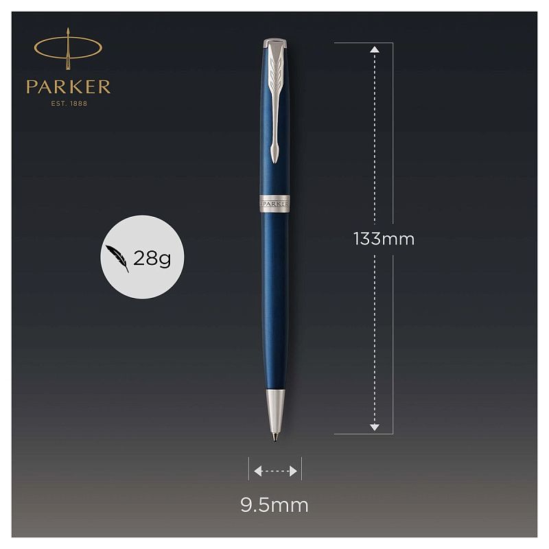 Ручка шариковая Parker "Sonnet Subtle Blue CT" черная, 1,0мм, поворот., подарочная упаковка 