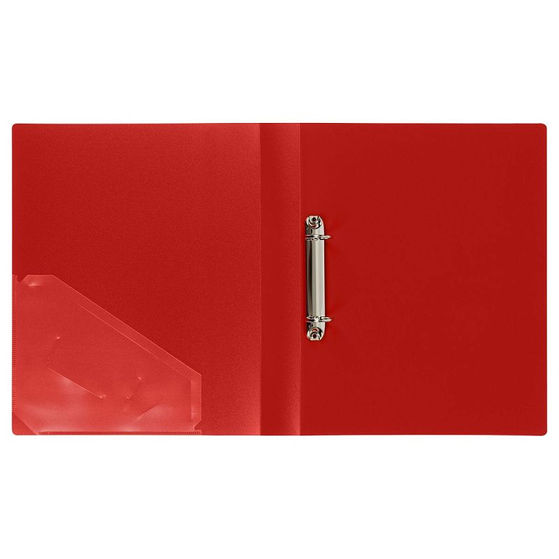 Папка на 2 кольцах СТАММ "Стандарт" А4, 40мм, 700мкм, пластик, красная 