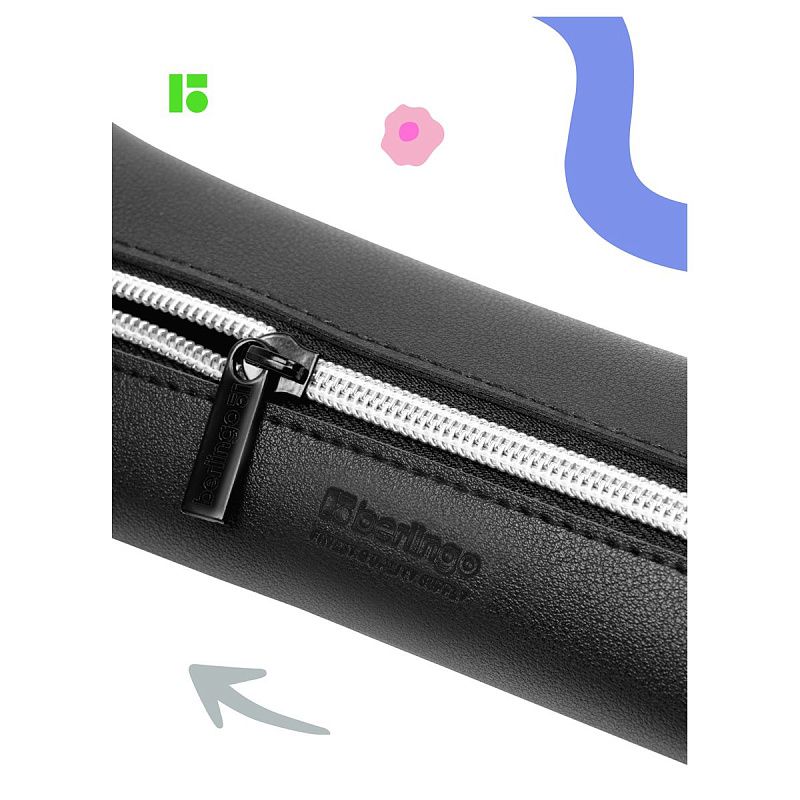 Пенал 1 отделение, 200*70 Berlingo "Original black", экокожа 