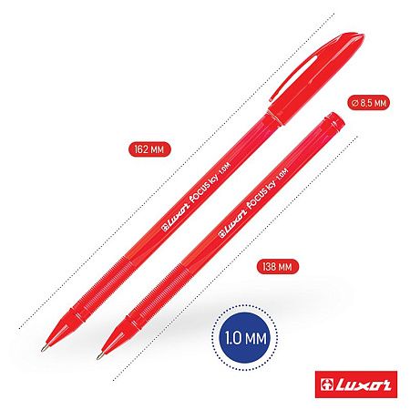 Ручка шариковая Luxor "Focus Icy" ассорти, 1,0мм 
