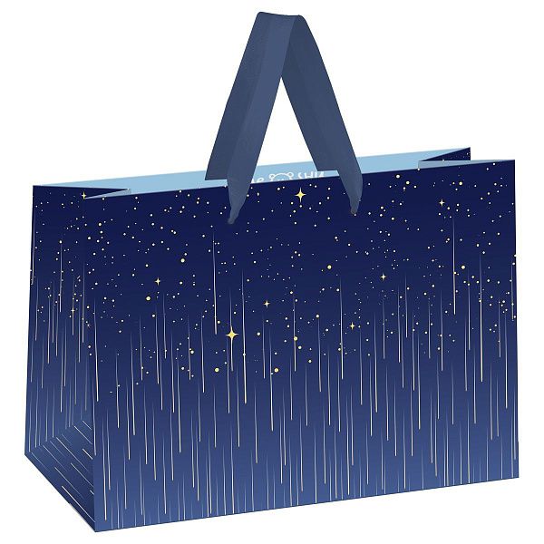 Пакет-коробка подарочный 27*20*13см MESHU "Star rain", фольга,  матовая ламинация