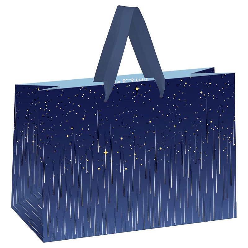 Пакет-коробка подарочный 27*20*13см MESHU "Star rain", фольга,  матовая ламинация