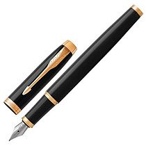 Ручка перьевая PARKER "IM Core Black Lacquer GT", черный глянцевый лак, позолота, синяя, 1931645 Ручка перьевая PARKER "IM Core Black Lacquer GT", черный глянцевый лак, позолота, синяя, 1931645