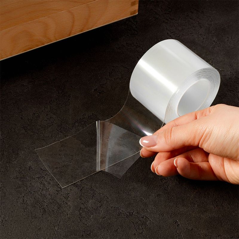 Клей-лента двусторонняя многоразовая OfficeSpace, 50мм*1мм*3м