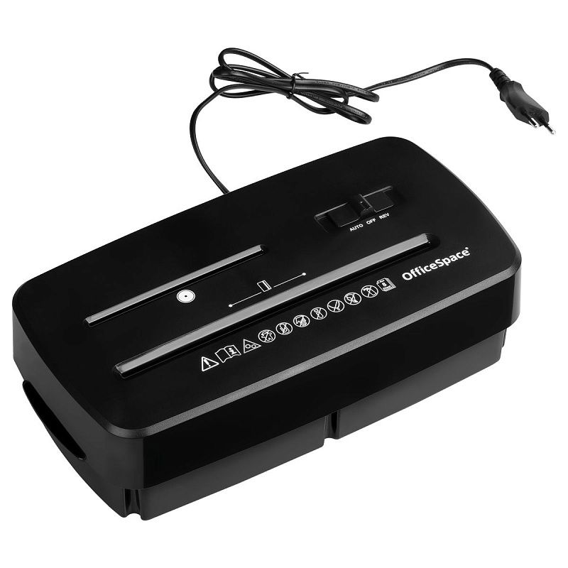 УЦЕНКА - Уничтожитель документов OfficeSpace DS813, 4 ур. секр., 4*39мм, 8 листов, 13л., CD, карты (осн 346323)