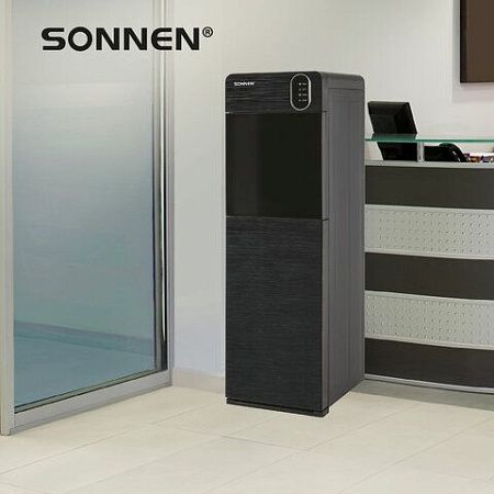 Кулер для воды SONNEN FSE-03Bi напольный, нагрев/охлаждение, НИЖНЯЯ ЗАГРУЗКА 3 крана, графит, 455744