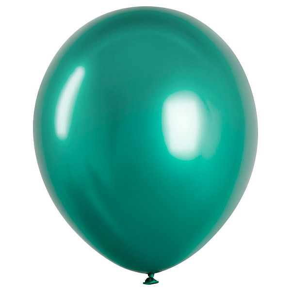 Воздушные шары,  50шт., М12/30см, MESHU, хром, зеленый