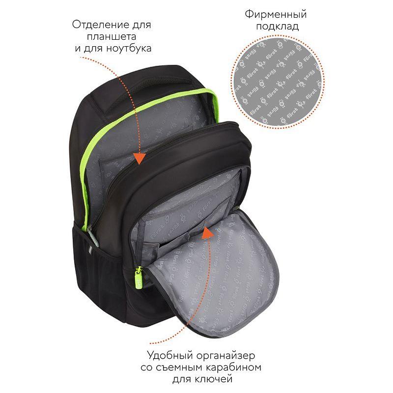 Рюкзак Först F-Trend "Play again" 40*29*18см, 2 отделения, 3 кармана, анатомическая спинка 