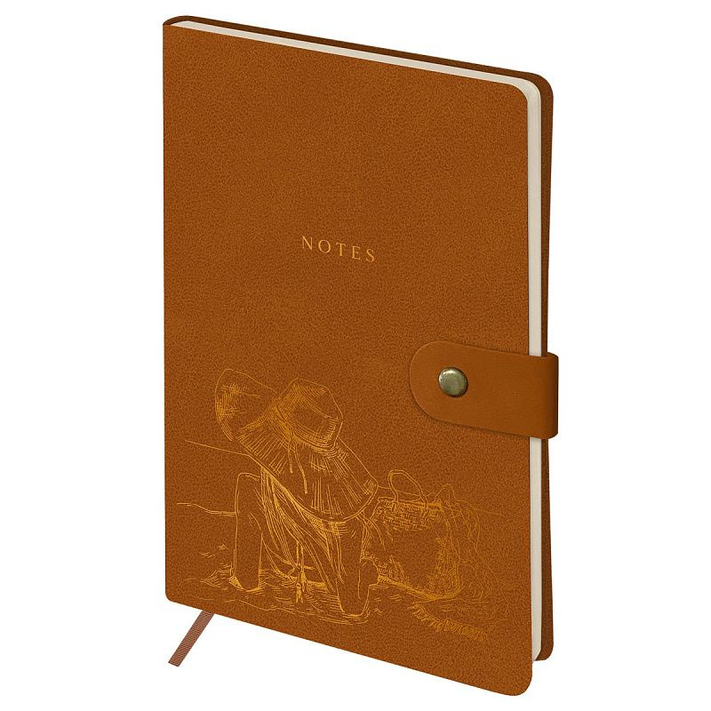 Записная книжка А5 80 л., ЛАЙТ, кожзам, Greenwich Line "Outline. Dream by the sea" с замком, тиснение фольгой, внутренний карман, блок в точку