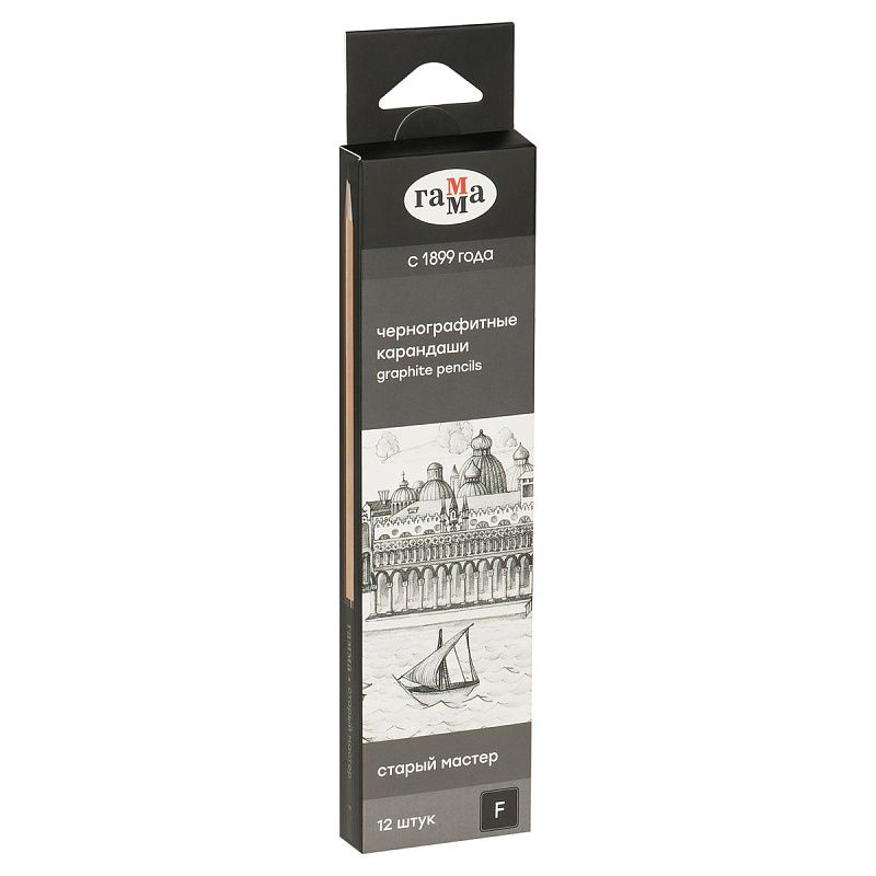 Карандаш ч/г Гамма "Старый мастер", F, заточен. 