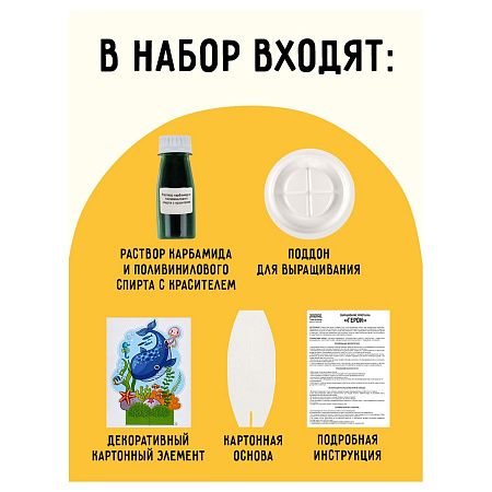 Набор для выращивания кристаллов ТРИ СОВЫ "Подводный мир", зеленый