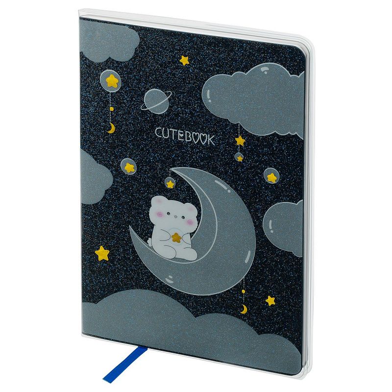Записная книжка А5 80л., ЛАЙТ, кожзам, MESHU "Cutestar", съемная пластиковая обложка с дизайном, пантон, белила, блок в линию