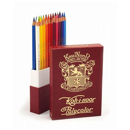 Карандаши цветные художественные Koh-I-Noor "Polycolor Retro 3824", 24цв., заточен., пенал-премиум