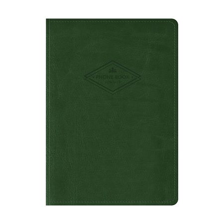 Телефонная книга А5, 80л., кожзам, OfficeSpace "Winner" зеленый, с вырубкой