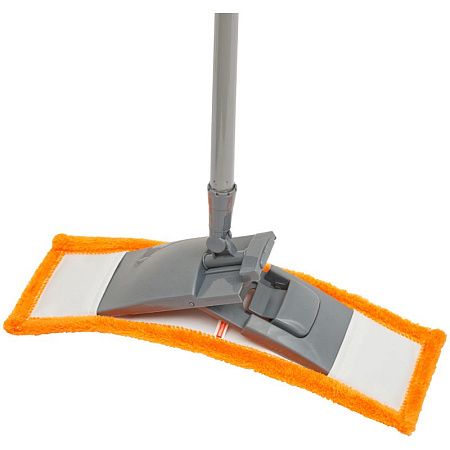 Швабра OfficeClean Professional, ручка 110см, пласт. флаун. 40см, насадка МОП микрофибра (карманы)