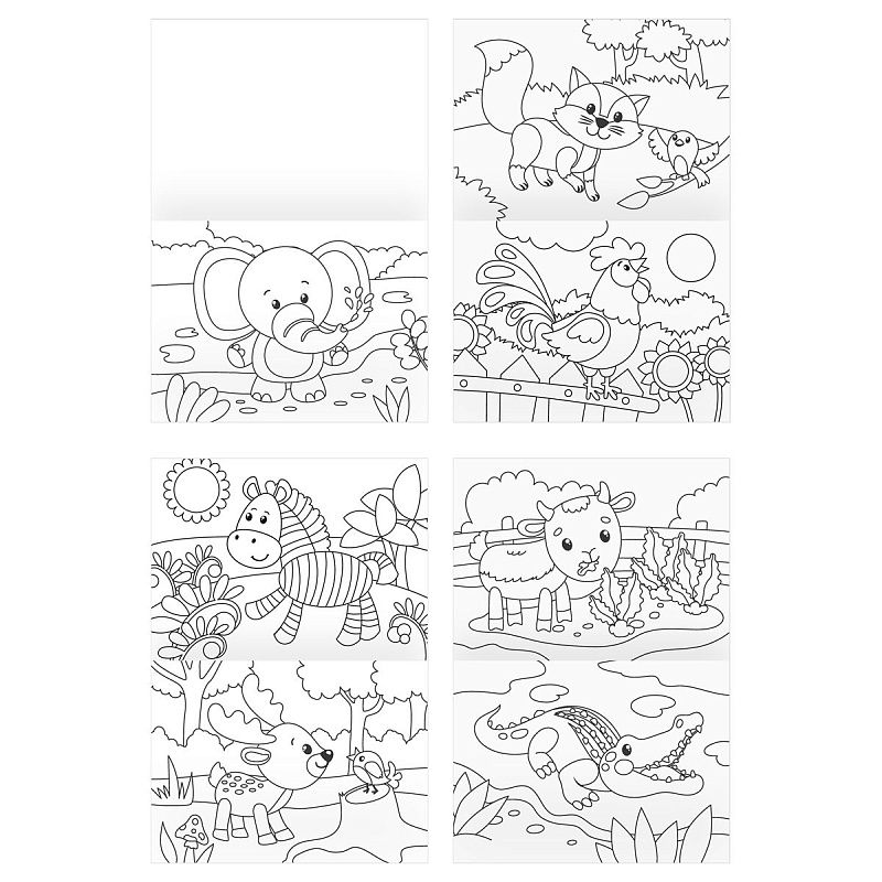 Суперраскраска А4 ТРИ СОВЫ "Животный мир", на склейке, 40стр.