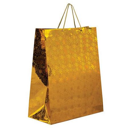 Пакет подарочный новогодний (1 шт) 41x19x49см (XXL) ГОЛОГРАФИЯ, ассорти 3 цвета, ЗОЛОТАЯ СКАЗКА, 609613