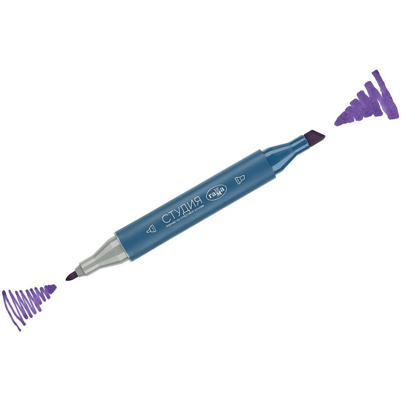 Маркер двусторонний для скетчинга Гамма "Студия", лавандовый, корпус трехгранный, пулевид./клиновид. наконечники