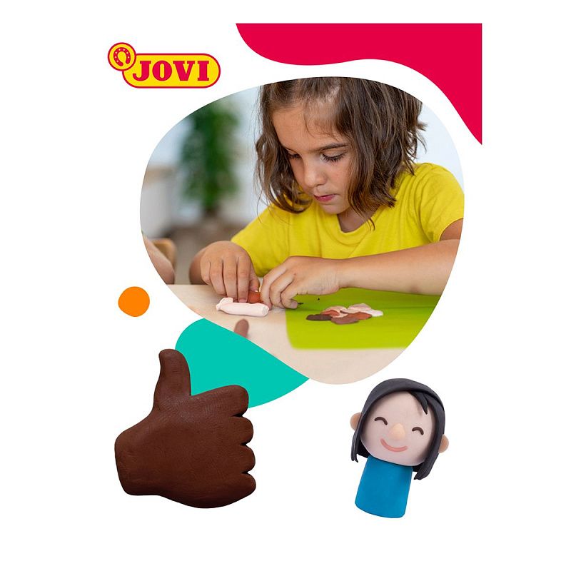 Пластилин JOVI "Multicultural", 06 цветов, 300г, растительный, картон