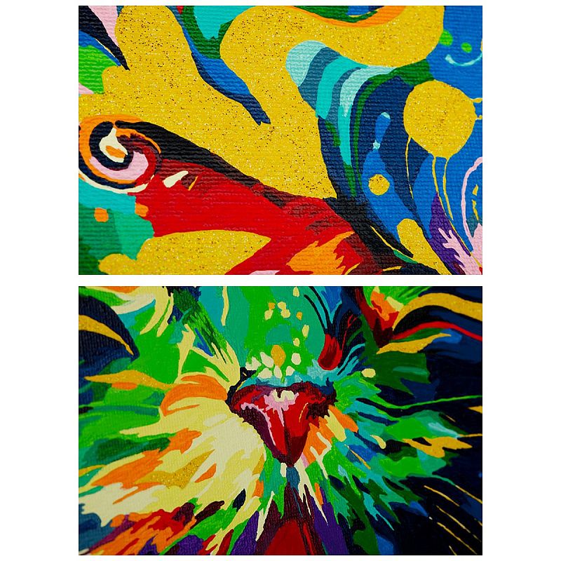 Картина по номерам на холсте с глиттером ТРИ СОВЫ "Кот-холи", 40*50, с акриловыми красками и кистями