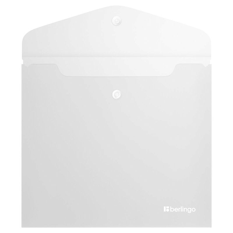 Папка-конверт на кнопке Berlingo "Soft Touch", А5+, 200мкм, софт-тач, прозрачная 