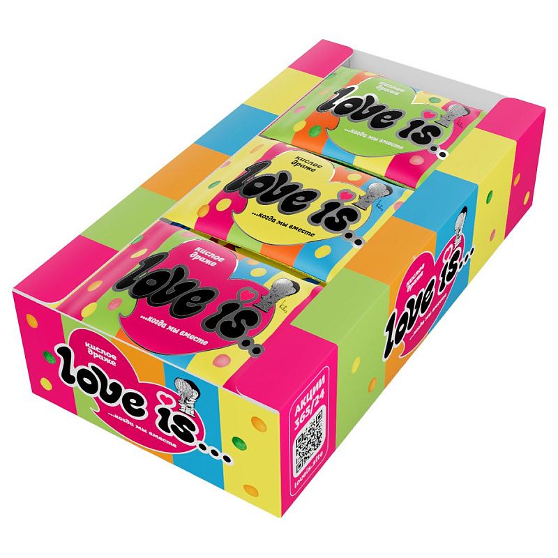 Драже Love is... в кислой обсыпке, ассорти вкусов 42г