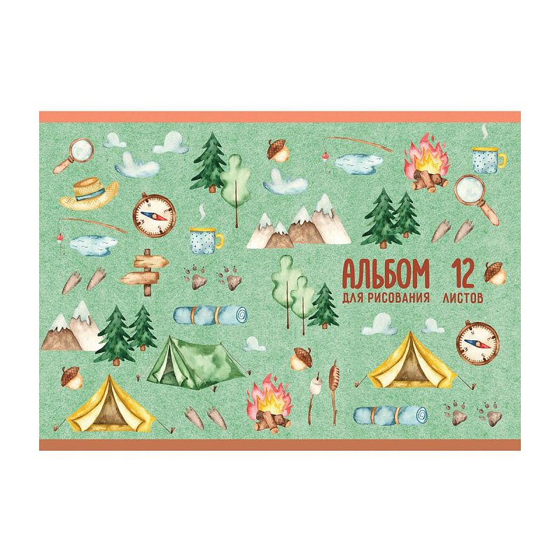 Альбом для рисования 12л., А5, на скрепке BG "Яркие дни"