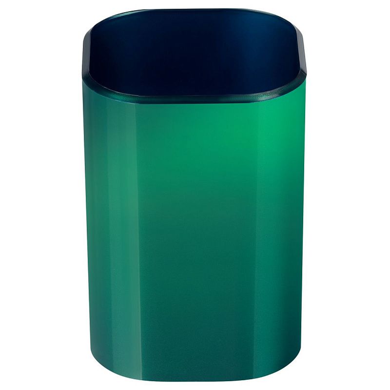 Подставка-стакан СТАММ "Фаворит", пластиковая, квадратная, зеленый "хамелеон"