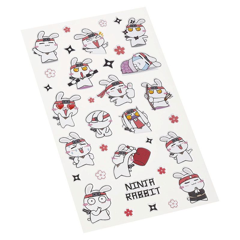 Наклейки объемные MESHU "Ninja Rabbit", 10*23см, инд. уп., европодвес