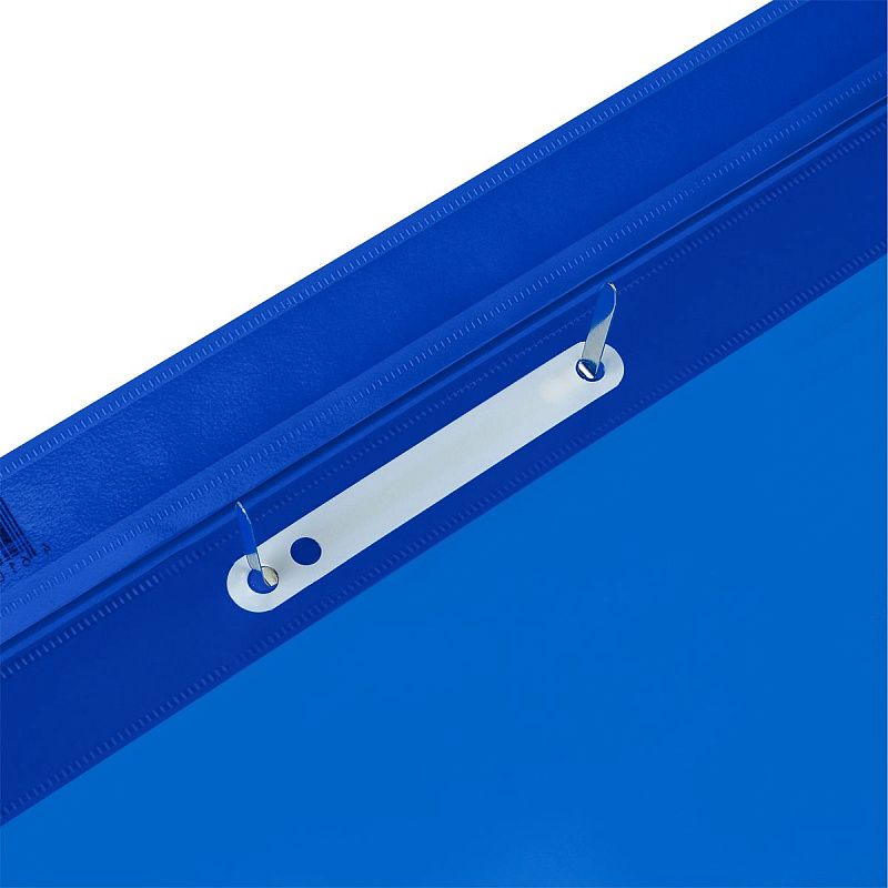 Папка-скоросшиватель пластик. перф. СТАММ А4, 180мкм, синяя с прозр. верхом 