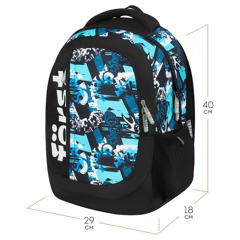 Рюкзак Först F-Trend "Wave" 40*29*18см, 2 отделения, 3 кармана, анатомическая спинка 