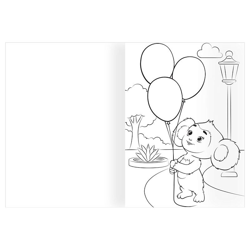 Раскраска А4, 16 стр., ТРИ СОВЫ "Чебурашка-2"